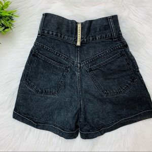 Express Super High Waisted Black Jean Shorts 1/2